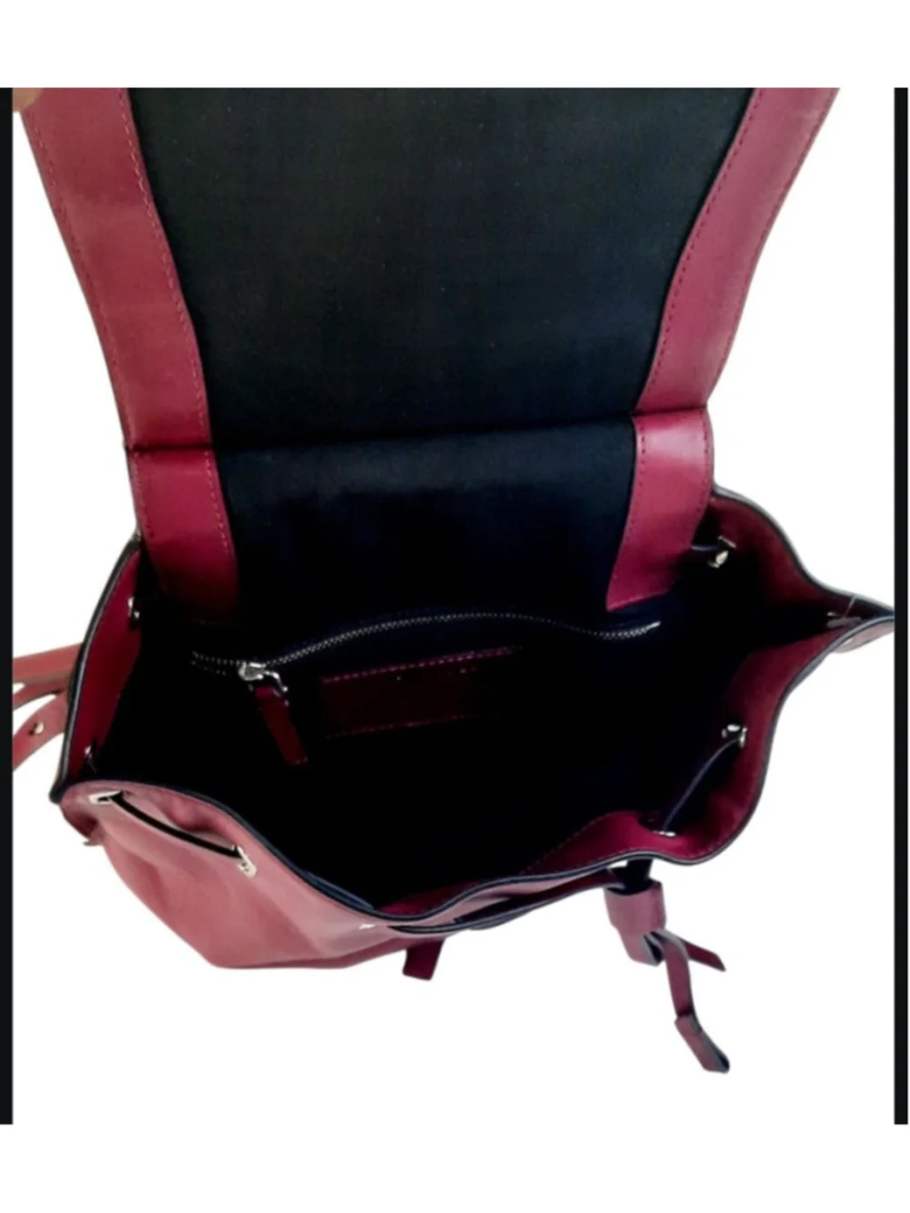 Marc Jacobs New York Zip Burgundy/Bordeaux Leather Backpack Women's EUC